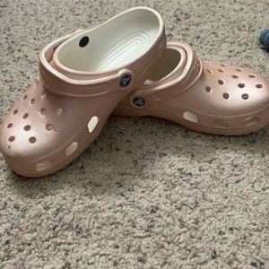 Rose gold crocs